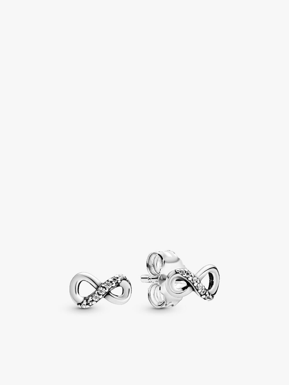 Sparkling Infinity Heart Stud Earrings
