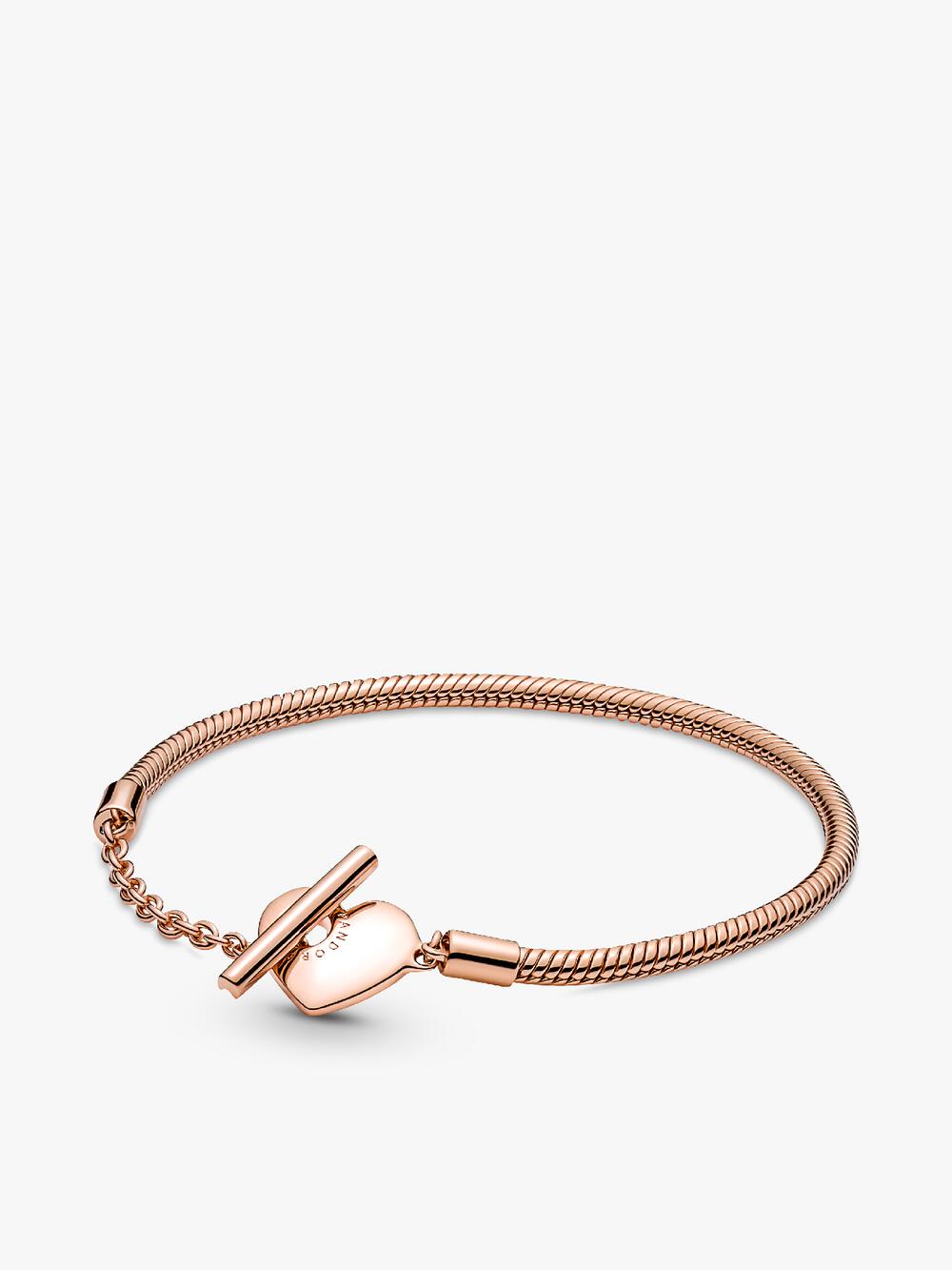 Pandora Moments Heart Closure Snake Chain Bracelet